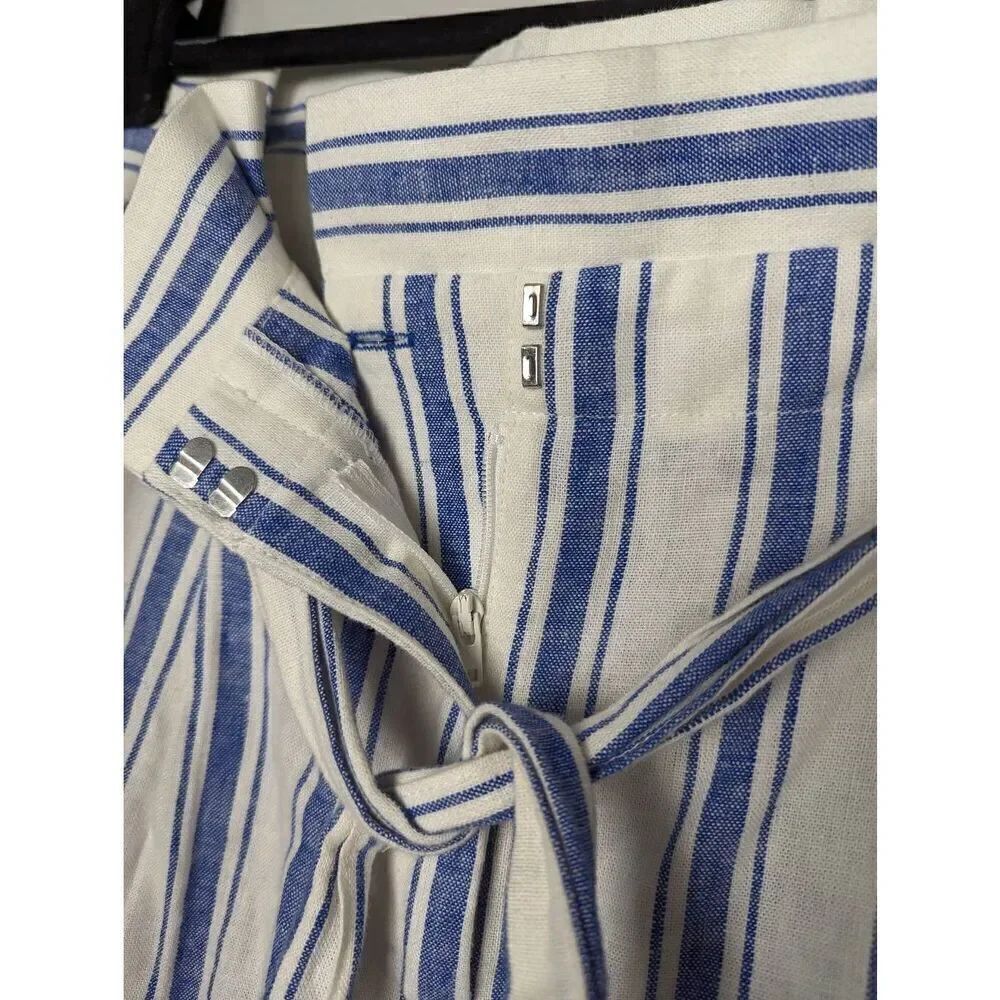 Boden St Ives paperbag striped linen blend trousers pants US 6 - Picture 7 of 11